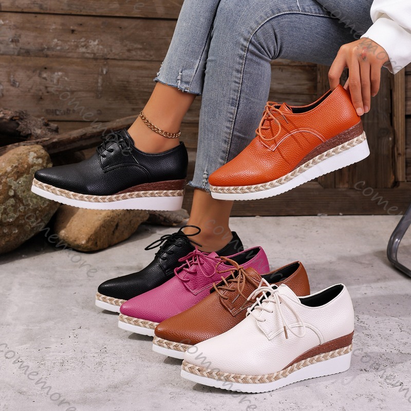 Oxford Lace Up Women - Leren dames Oxford schoenen met veters,