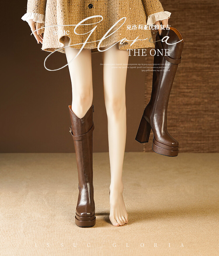 Zachte leren kniehoge laarzen  - Knee High Boots Women recensie en prijs